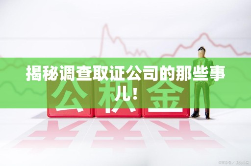 进贤揭秘调查取证公司的那些事儿！