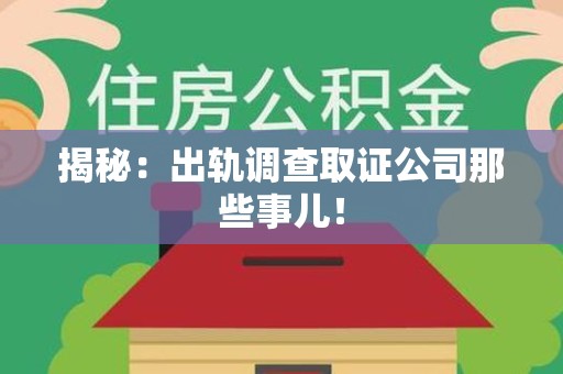 进贤揭秘：出轨调查取证公司那些事儿！
