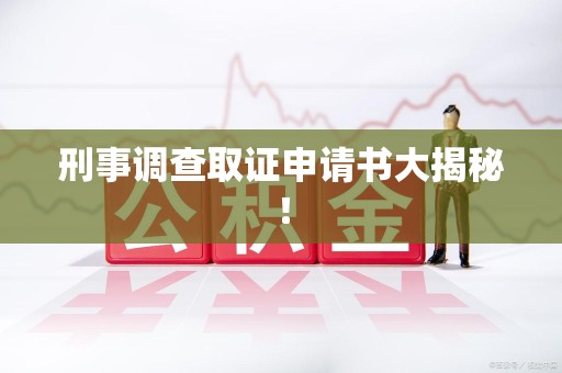 进贤刑事调查取证申请书大揭秘！