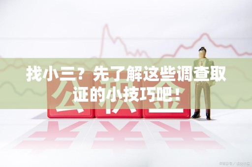 进贤找小三？先了解这些调查取证的小技巧吧！