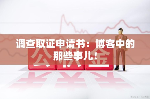 进贤调查取证申请书：博客中的那些事儿！