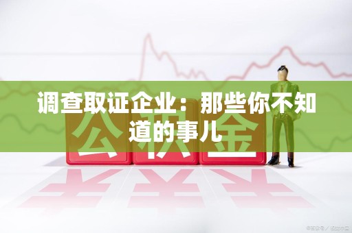 进贤调查取证企业：那些你不知道的事儿