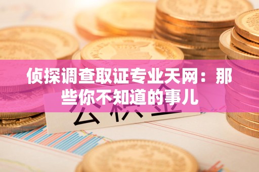 进贤侦探调查取证专业天网：那些你不知道的事儿