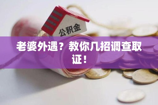 进贤老婆外遇？教你几招调查取证！
